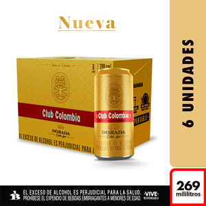 Cerveza Club Colombia Dorada lata 269ml x 6