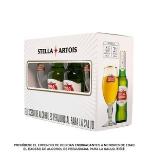 Kit Cerveza Stella Artois X 4 + 2 Caliz 250 ml