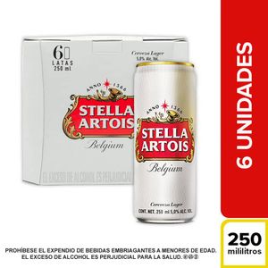 Stella Artois lata 250ml x 6