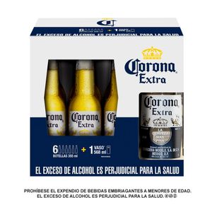 Kit 6 Pack De Corona + Vaso Corona
