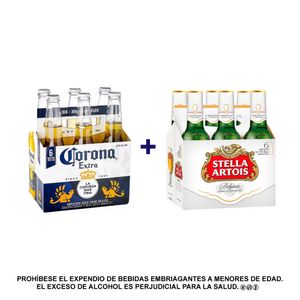 Combo 6 pack Corona + 6 pack Stella Artois