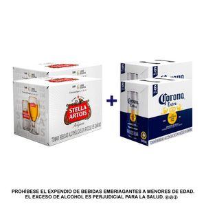 Combo 12 pack Corona + 12 pack Stella Artois