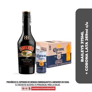 Combo Madres Sixpack Corona Lata 269 + Botella Baileys 375ml