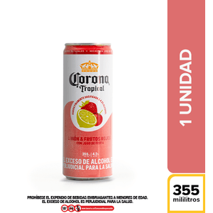 Corona Tropical Limón y Frutos Rojos - Lata 355ml x1