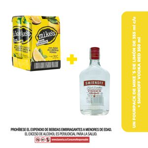 Combo 4Pack Mike Limon 355+ Vodka Smirnoff Red 350