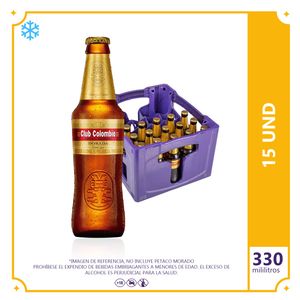 Medio Petaco Cerveza  Club Dorada 330ml Retornable x 15 Unds