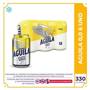 Cerveza Aguila 0.0 lata 330ml x 6