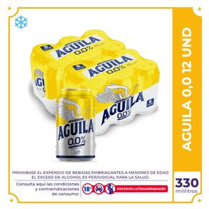 Cerveza Aguila 0.0 lata 330ml x 12