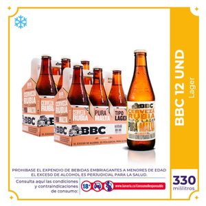 Cerveza  BBC Lager botella 330ml x 12