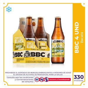 Cerveza  BBC Bacata Blanca botella 330ml x 4
