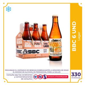 Cerveza  BBC Lager botella 330ml x 6