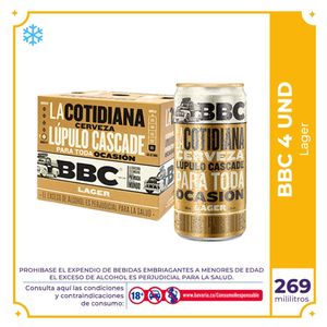 Cerveza  BBC Cotidiana lata 269ml x 4