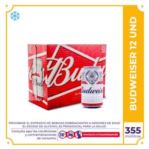 Cerveza Budweiser lata 355ml x 12