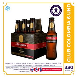 Cerveza  Club Colombia Negra botella 330ml x 6