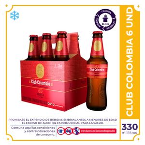 Cerveza  Club Colombia Roja botella 330ml x 6