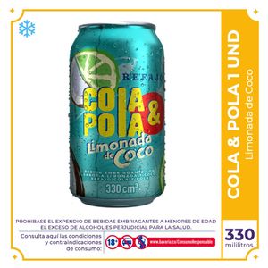 Cola y Pola Limonada de Coco 330ml Lata Unidad
