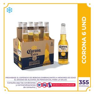 Cerveza Corona botella 355ml x 6