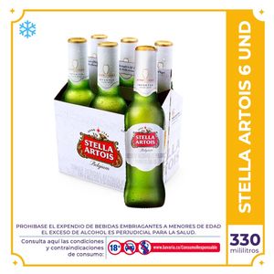 Cerveza  Stella Artois botella 330ml x 6