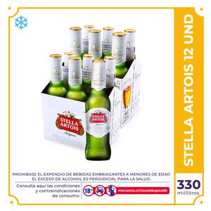 Cerveza  Stella Artois botella 330ml x 12