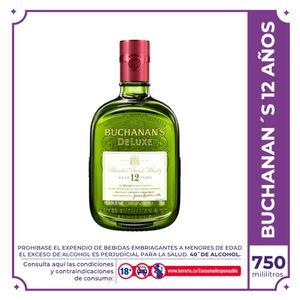 Whisky Buchanans 12 Años botella 750ml.