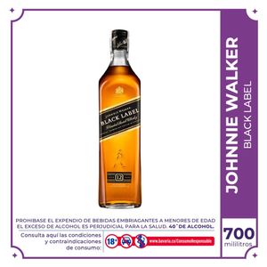 Whisky Johnnie Walker Black Label botella 700ml