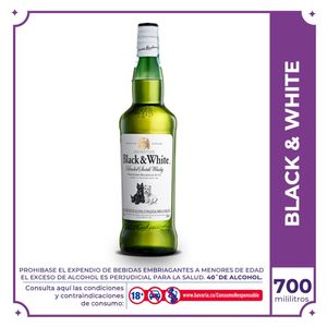 Whisky Black and White botella 700ml
