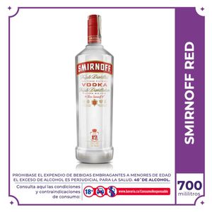 Vodka Smirnoff Red botella 700ml