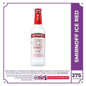 Vodka Smirnoff Ice Red botella 275ml