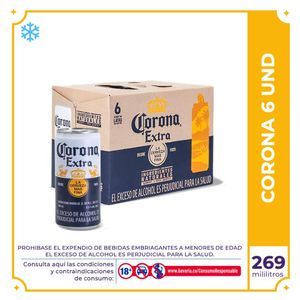 Cerveza Corona lata 269 ml x 6