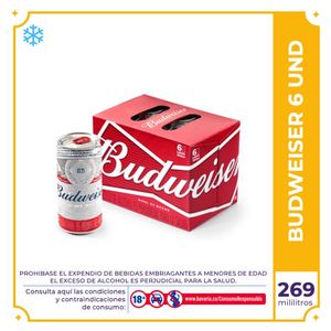 6 Pack Budweiser Original lata 269ml