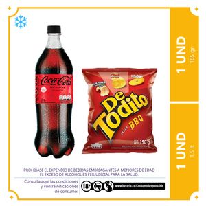 Coca cola Zero 1.5Lt c/u + Detodito BBQ 165gr