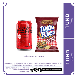 Coca Cola Zero Lata 330+Todo Rico Picada 150gr