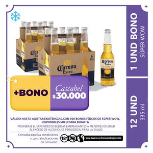12pack Corona NRB 355ml + Bono Cascabel  $30.000